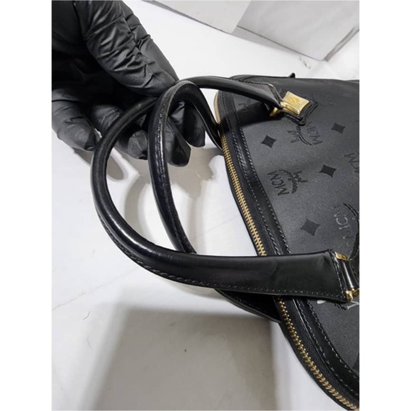 Authentic MCM Vintage Visetos  Alma Dome Bag Black - Picture 8 of 11